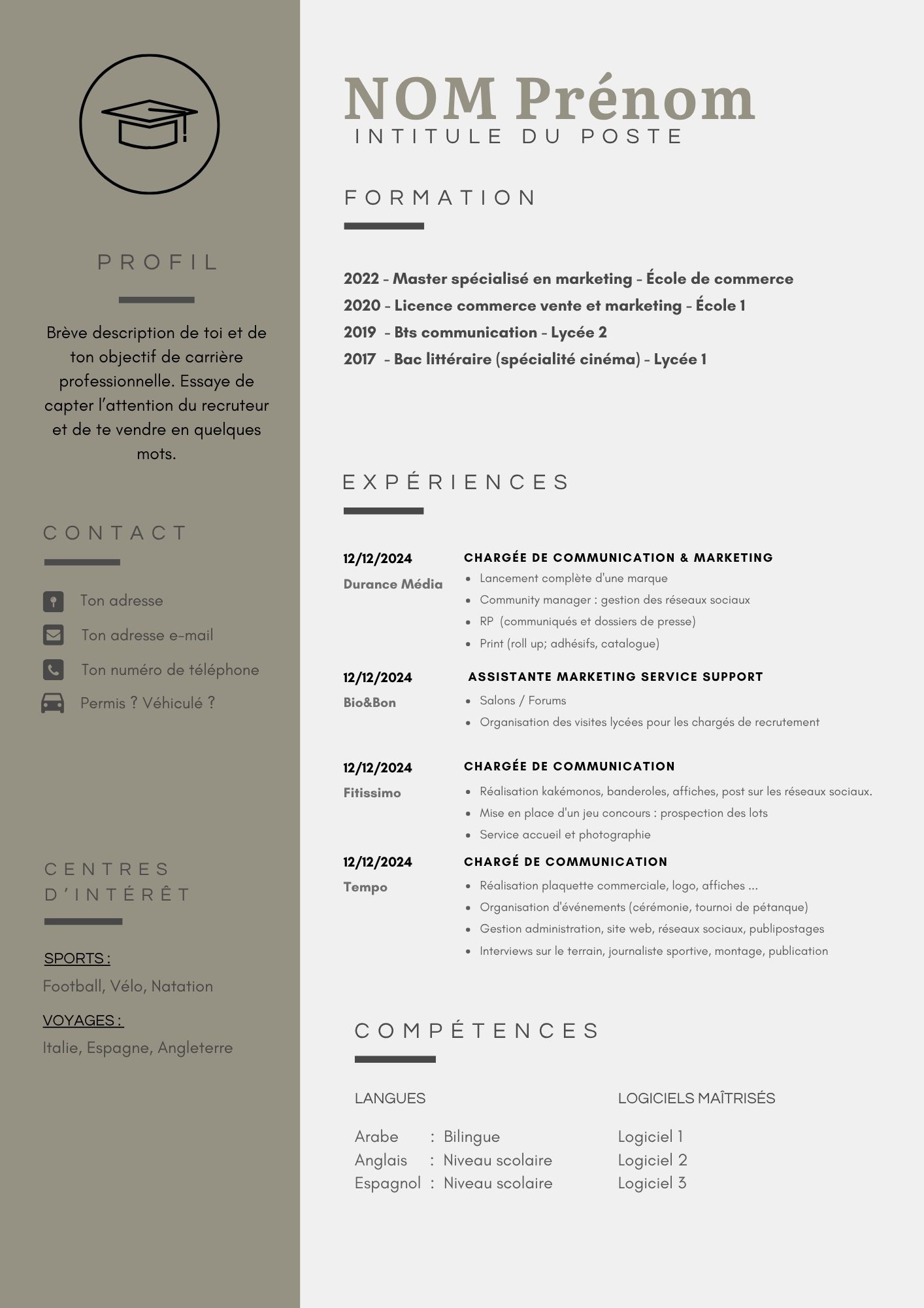 CV professionnel gris simple (3)